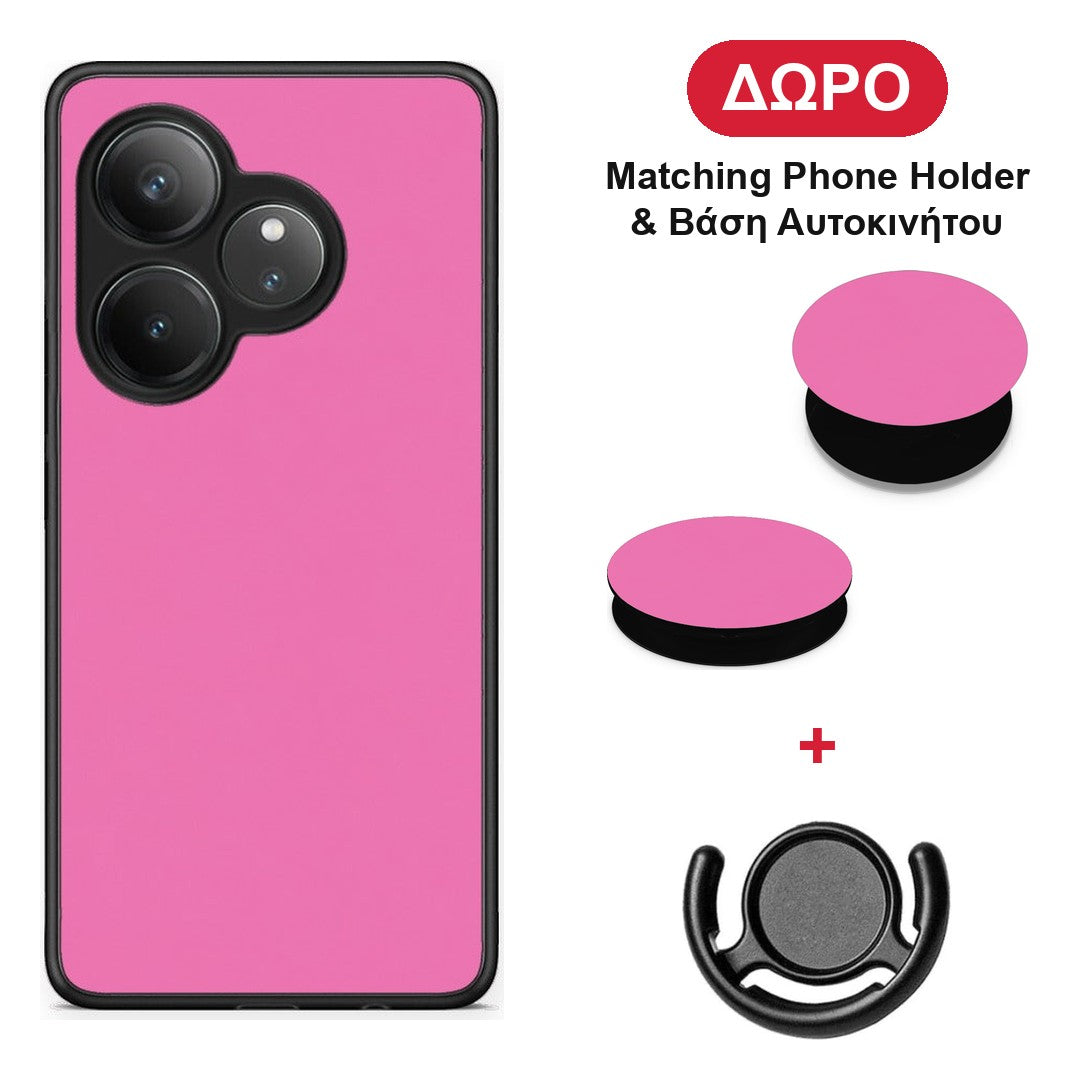 Rose Pink - Realme GT 6 5G θήκη + Δώρο Phone Holder & Βάση Αυτοκινήτου