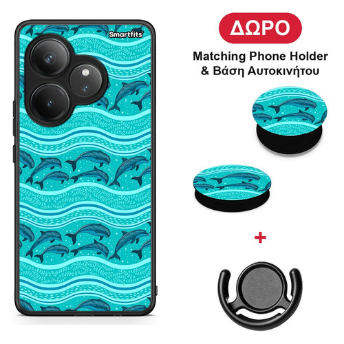 Swimming Dolphins - Realme GT 6 5G θήκη + Δώρο Phone Holder & Βάση Αυτοκινήτου