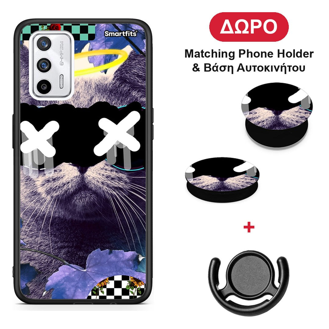 Cat Collage - Realme GT θήκη + Δώρο Phone Holder & Βάση Αυτοκινήτου