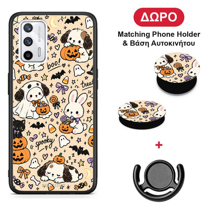 Halloween Puppies and Friends on Cream - Realme GT θήκη + Δώρο Phone Holder & Βάση Αυτοκινήτου