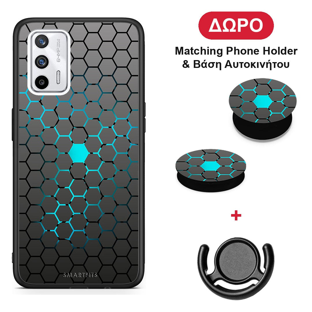 Geometric Hexagonal - Realme GT θήκη + Δώρο Phone Holder & Βάση Αυτοκινήτου