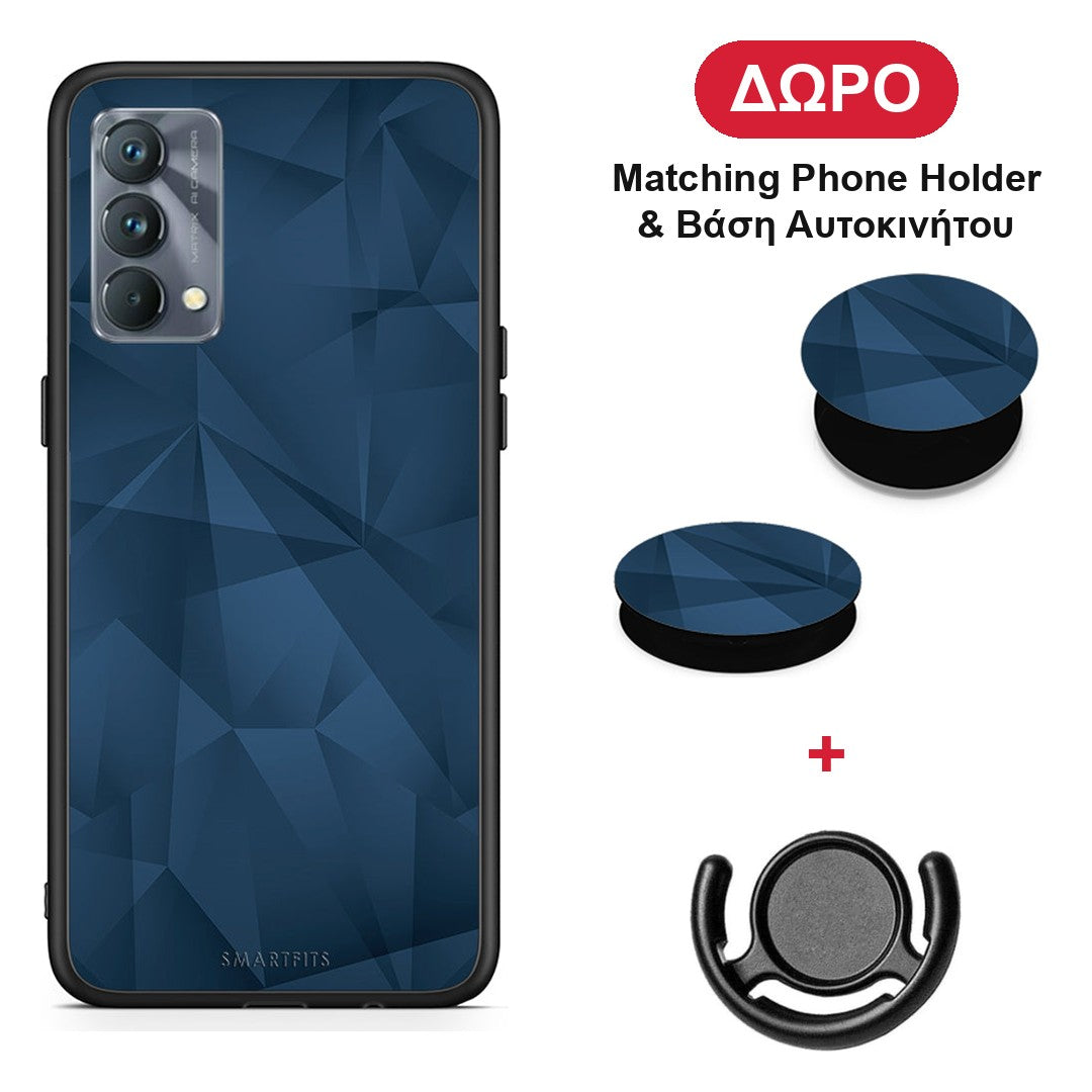 Geometric Blue Abstract - Realme GT Master θήκη + Δώρο Phone Holder & Βάση Αυτοκινήτου