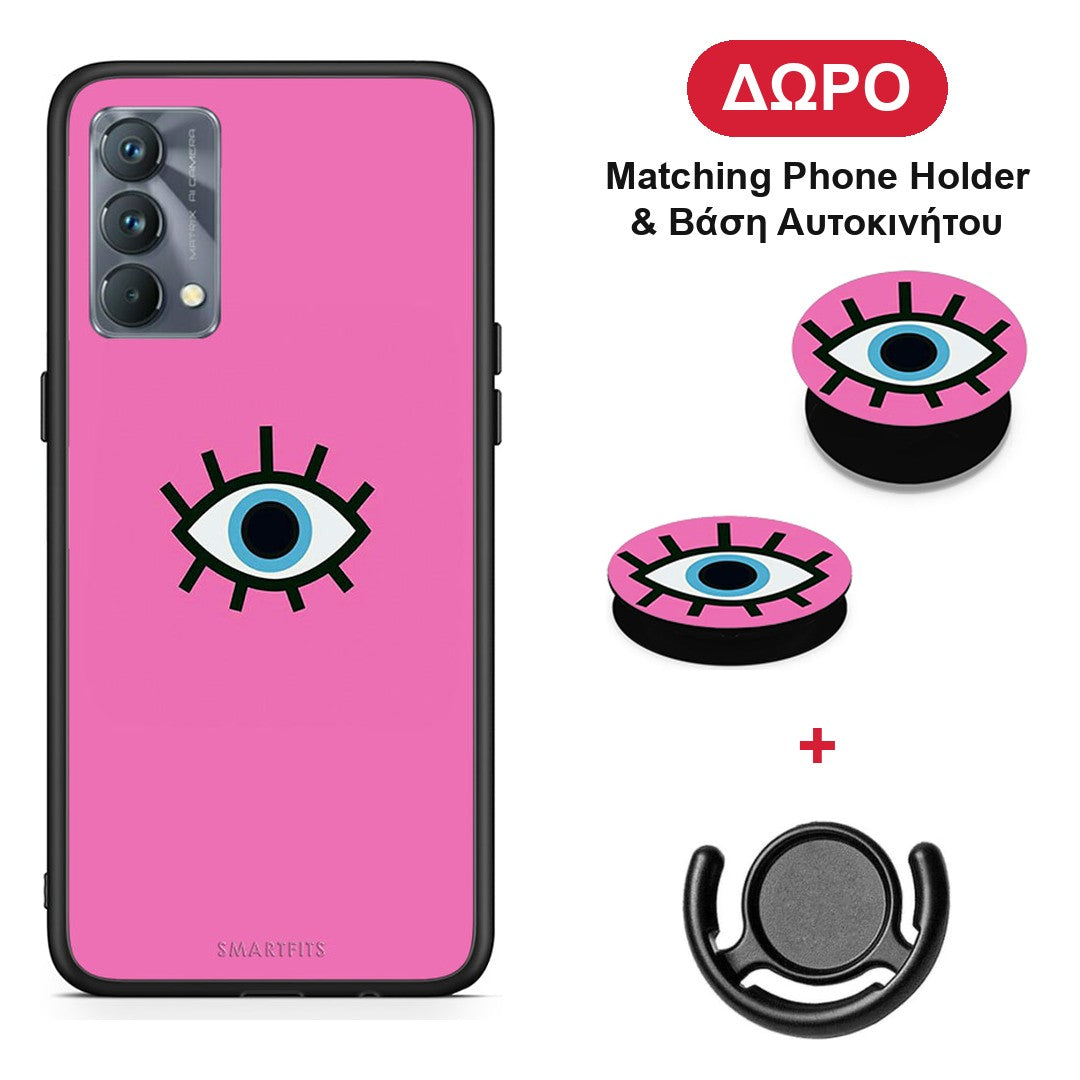Blue Eye Pink - Realme GT Master θήκη + Δώρο Phone Holder & Βάση Αυτοκινήτου