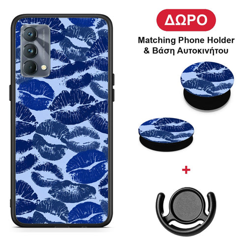 Blue Lipstick Kisses - Realme GT Master θήκη + Δώρο Phone Holder & Βάση Αυτοκινήτου