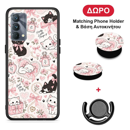 Pink Bows and Kittens Collage - Realme GT Master θήκη + Δώρο Phone Holder & Βάση Αυτοκινήτου