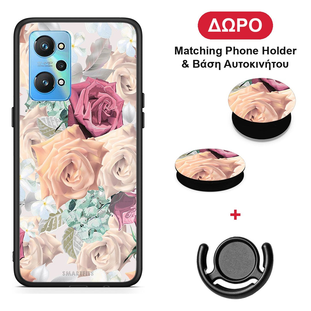 Floral Bouquet - Realme GT Neo 2 θήκη + Δώρο Phone Holder & Βάση Αυτοκινήτου