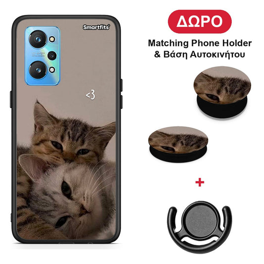 Cats In Love - Realme GT Neo 2 θήκη + Δώρο Phone Holder & Βάση Αυτοκινήτου