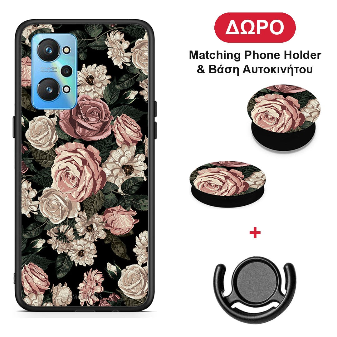 Flower Wild Roses - Realme GT Neo 2 θήκη + Δώρο Phone Holder & Βάση Αυτοκινήτου