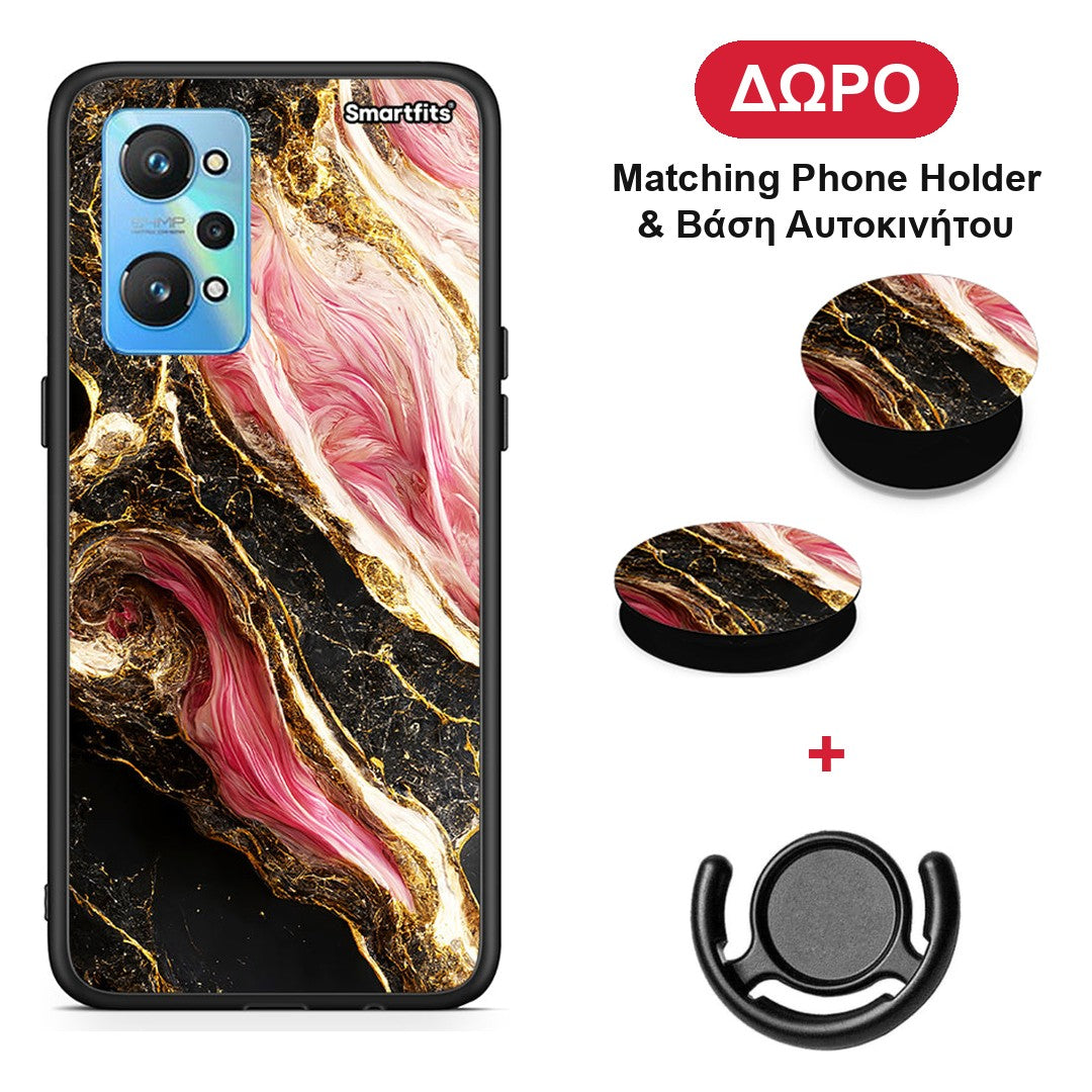 Glamorous Pink Marble - Realme GT Neo 2 θήκη + Δώρο Phone Holder & Βάση Αυτοκινήτου