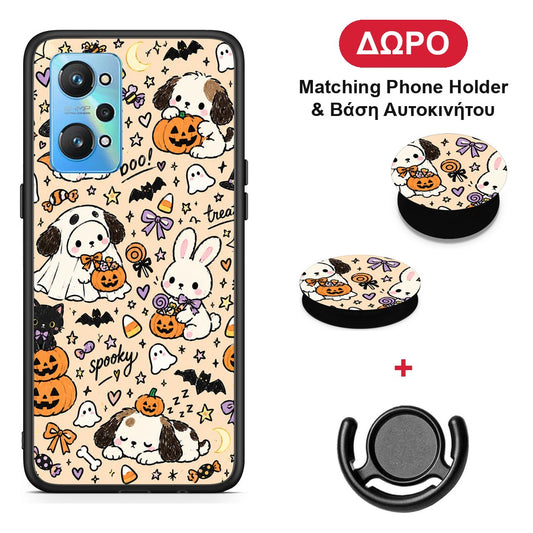 Halloween Puppies and Friends on Cream - Realme GT Neo 2 θήκη + Δώρο Phone Holder & Βάση Αυτοκινήτου