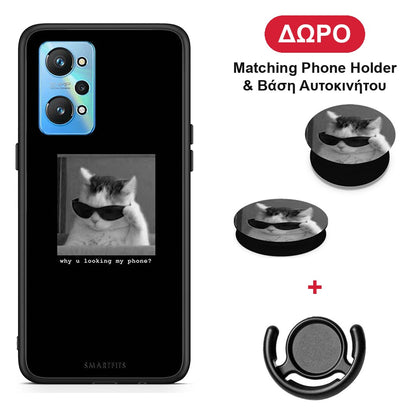 Meme Cat - Realme GT Neo 2 θήκη + Δώρο Phone Holder & Βάση Αυτοκινήτου
