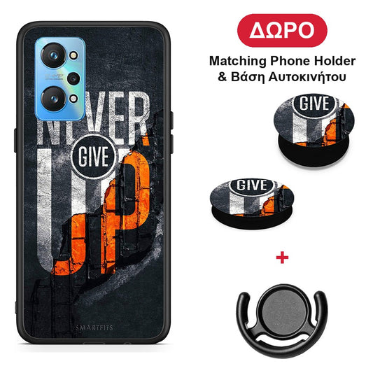Never Give Up - Realme GT Neo 2 θήκη + Δώρο Phone Holder & Βάση Αυτοκινήτου
