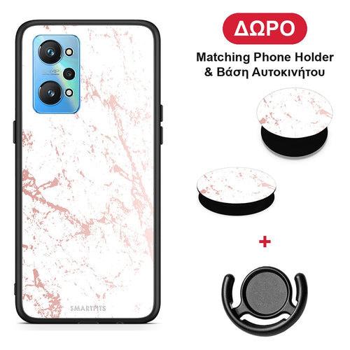 Marble Pink Splash - Realme GT Neo 2 θήκη + Δώρο Phone Holder & Βάση Αυτοκινήτου