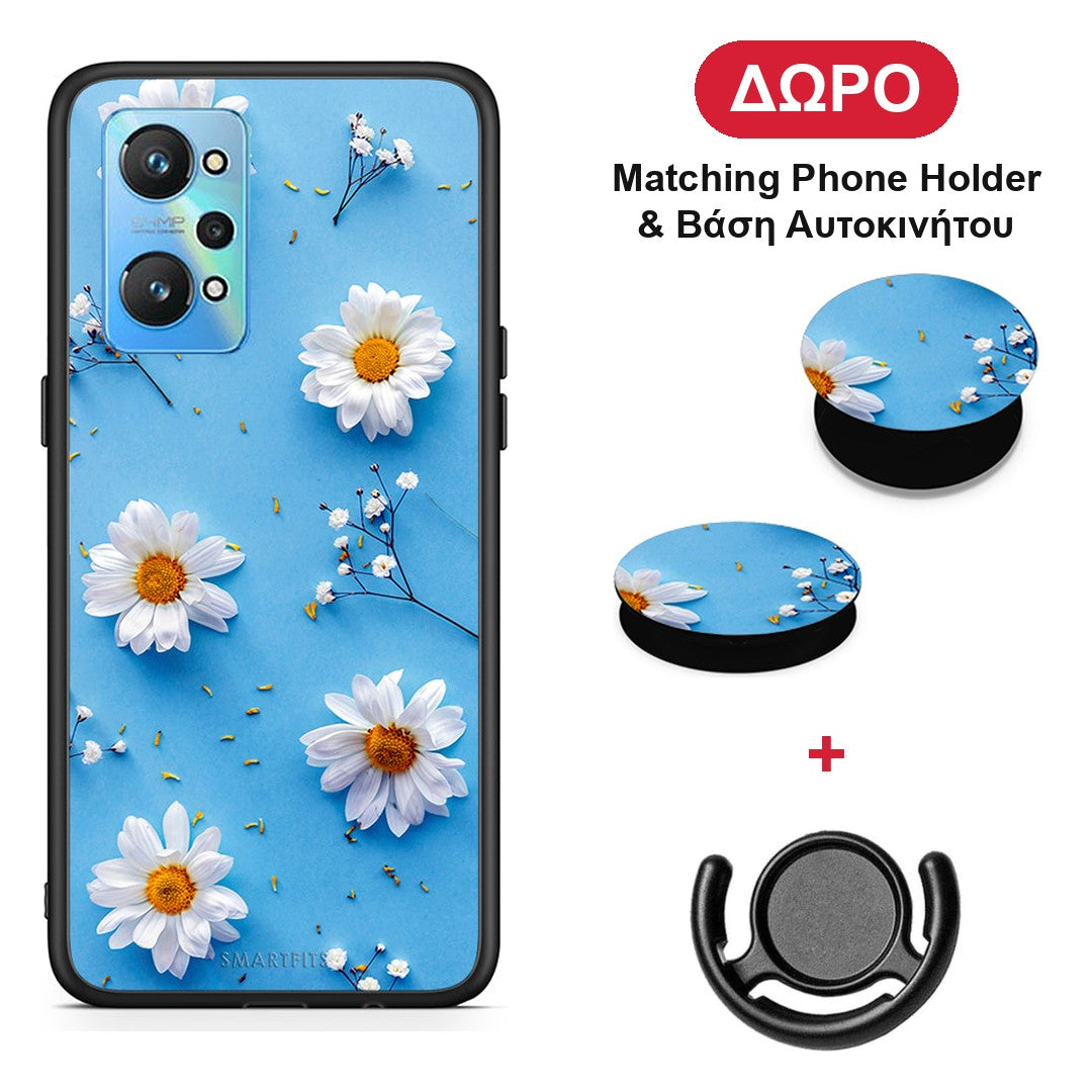 Real Daisies - Realme GT Neo 2 θήκη + Δώρο Phone Holder & Βάση Αυτοκινήτου