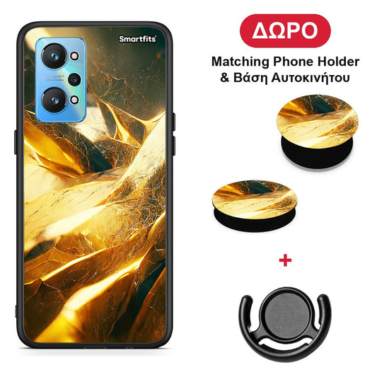 Real Gold - Realme GT Neo 2 θήκη + Δώρο Phone Holder & Βάση Αυτοκινήτου