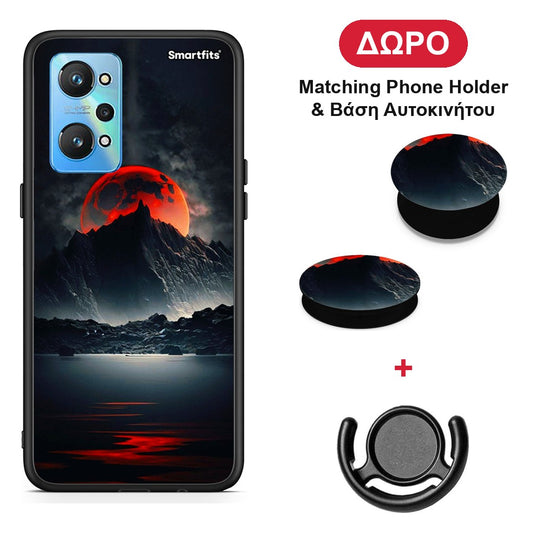 Red Full Moon - Realme GT Neo 2 θήκη + Δώρο Phone Holder & Βάση Αυτοκινήτου
