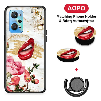 Red Lips - Realme GT Neo 2 θήκη + Δώρο Phone Holder & Βάση Αυτοκινήτου