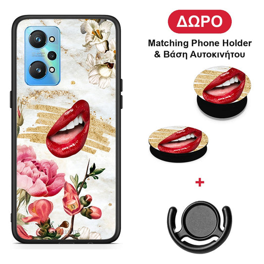 Red Lips - Realme GT Neo 2 θήκη + Δώρο Phone Holder & Βάση Αυτοκινήτου