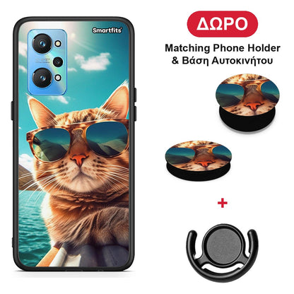 Summer Cat - Realme GT Neo 2 θήκη + Δώρο Phone Holder & Βάση Αυτοκινήτου