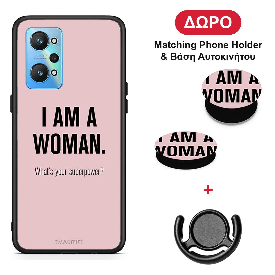 Superpower Woman - Realme GT Neo 2 θήκη + Δώρο Phone Holder & Βάση Αυτοκινήτου