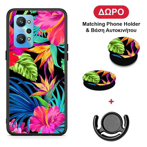 Tropical Flowers - Realme GT Neo 2 θήκη + Δώρο Phone Holder & Βάση Αυτοκινήτου