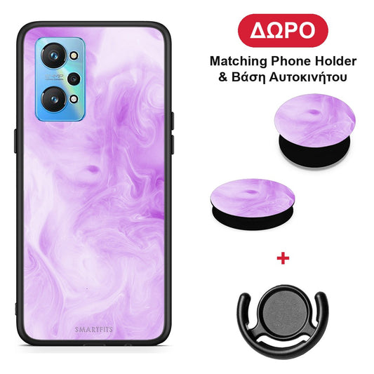 Watercolor Lavender - Realme GT Neo 2 θήκη + Δώρο Phone Holder & Βάση Αυτοκινήτου