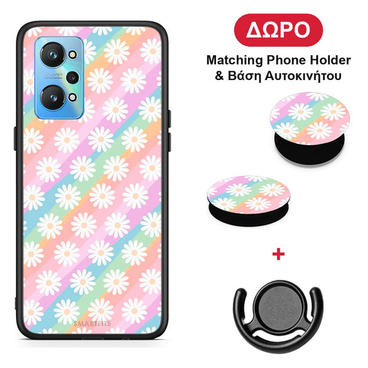 White Daisies - Realme GT Neo 2 θήκη + Δώρο Phone Holder & Βάση Αυτοκινήτου