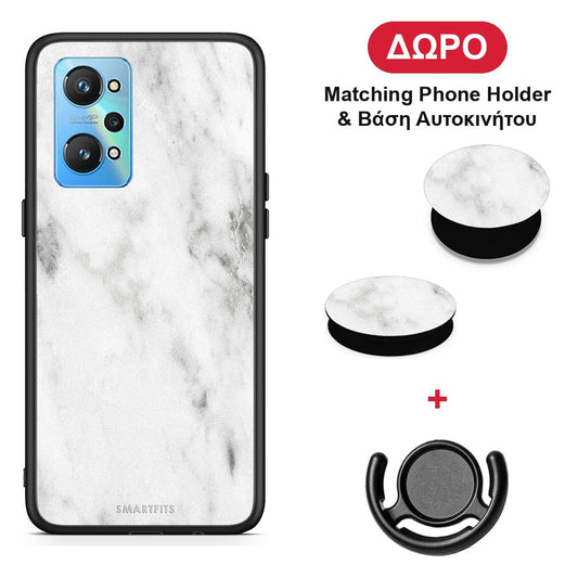 Marble White - Realme GT Neo 2 θήκη + Δώρο Phone Holder & Βάση Αυτοκινήτου