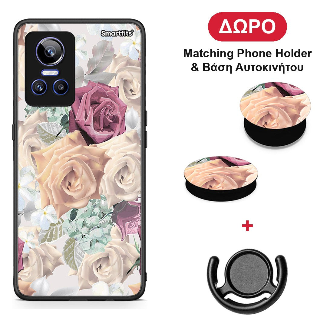 Floral Bouquet - Realme GT Neo 3 θήκη + Δώρο Phone Holder & Βάση Αυτοκινήτου