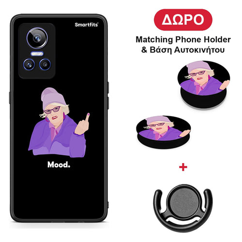 Grandma Mood Black - Realme GT Neo 3 θήκη + Δώρο Phone Holder & Βάση Αυτοκινήτου