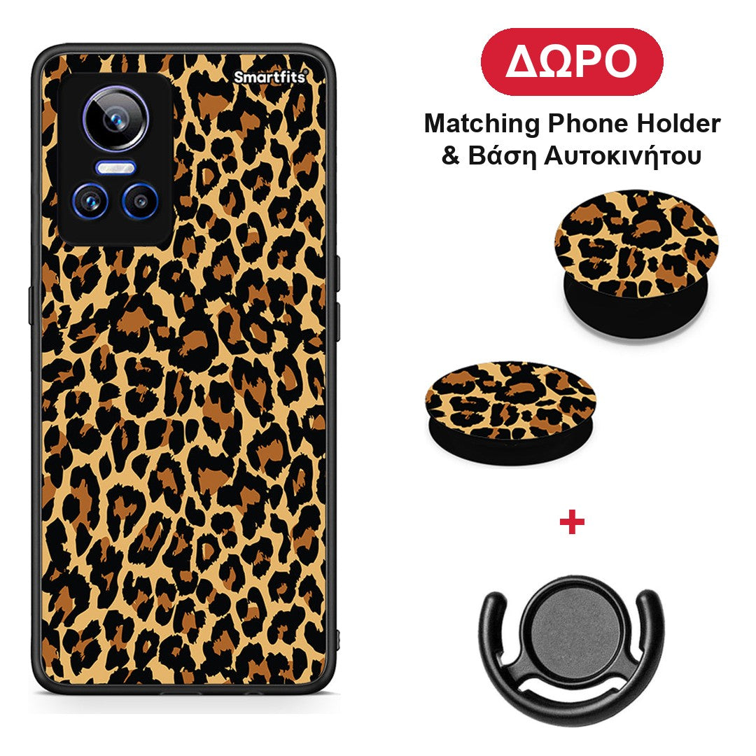 Animal Leopard - Realme GT Neo 3 θήκη + Δώρο Phone Holder & Βάση Αυτοκινήτου
