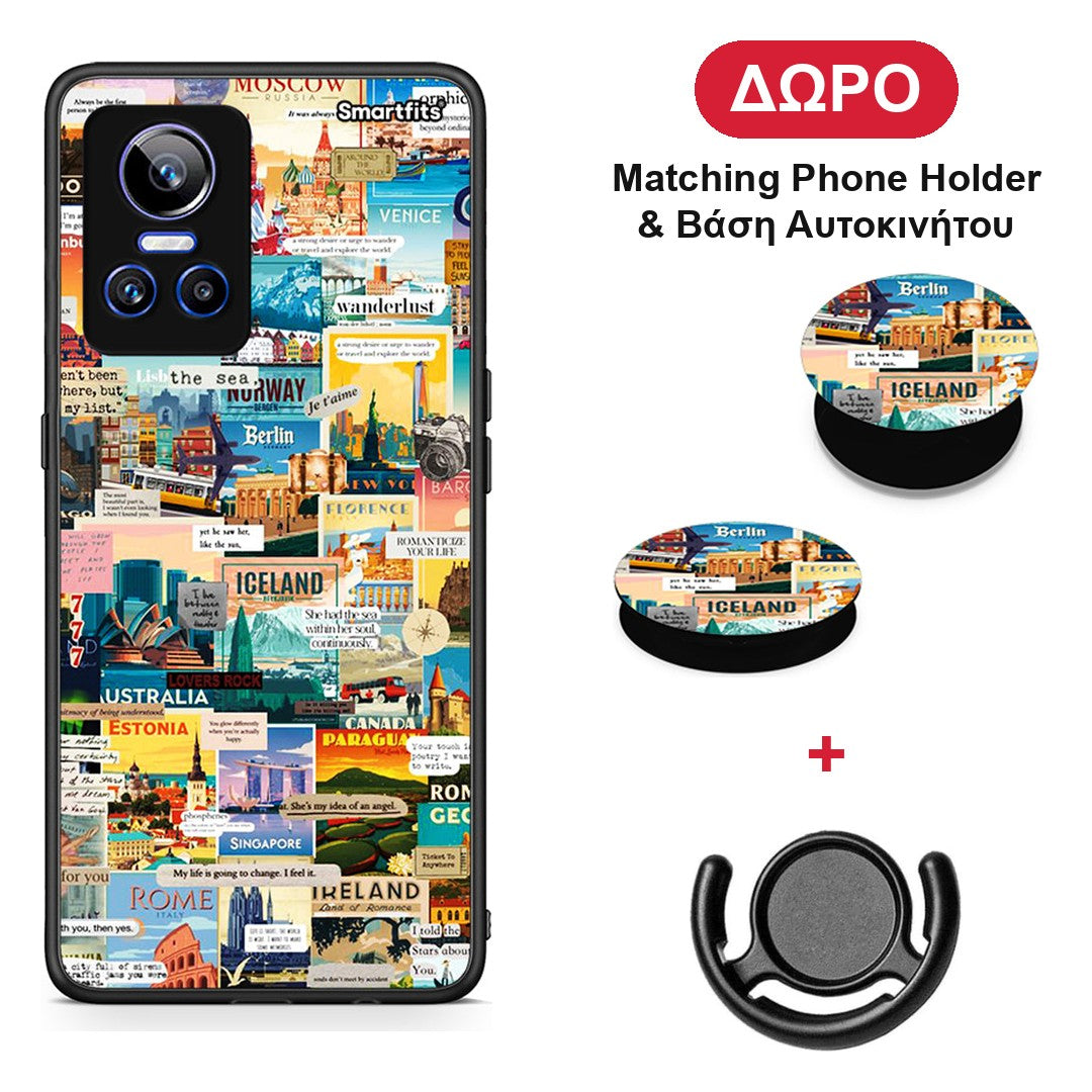 Live To Travel - Realme GT Neo 3 θήκη + Δώρο Phone Holder & Βάση Αυτοκινήτου