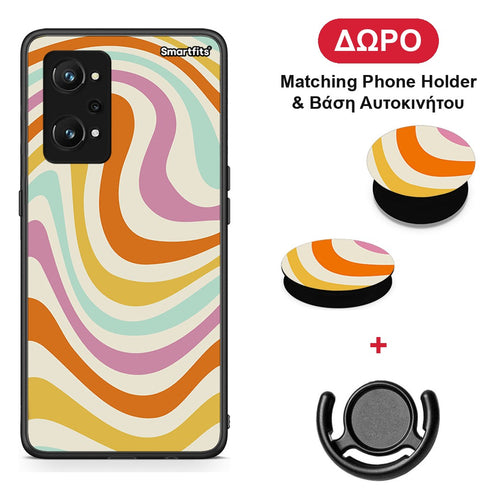 Colourful Waves - Realme GT Neo 3T θήκη + Δώρο Phone Holder & Βάση Αυτοκινήτου