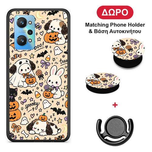 Halloween Puppies and Friends on Cream - Realme GT Neo 3T θήκη + Δώρο Phone Holder & Βάση Αυτοκινήτου