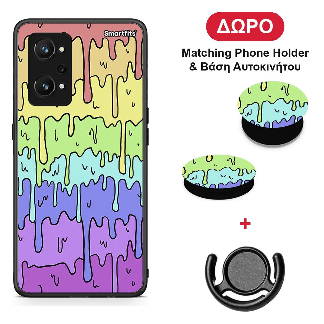 Melting Rainbow - Realme GT Neo 3T θήκη + Δώρο Phone Holder & Βάση Αυτοκινήτου