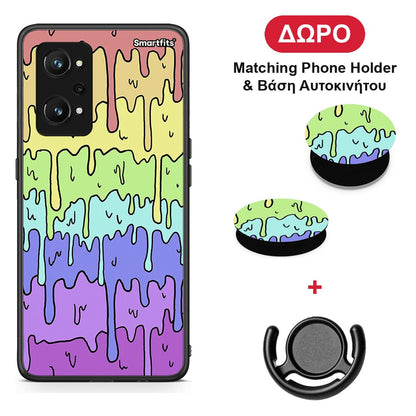 Melting Rainbow - Realme GT Neo 3T θήκη + Δώρο Phone Holder & Βάση Αυτοκινήτου