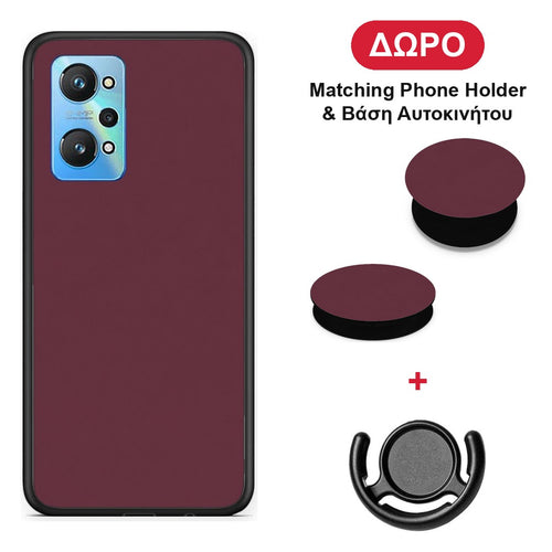 Muted Burgundy - Realme GT Neo 3T θήκη + Δώρο Phone Holder & Βάση Αυτοκινήτου