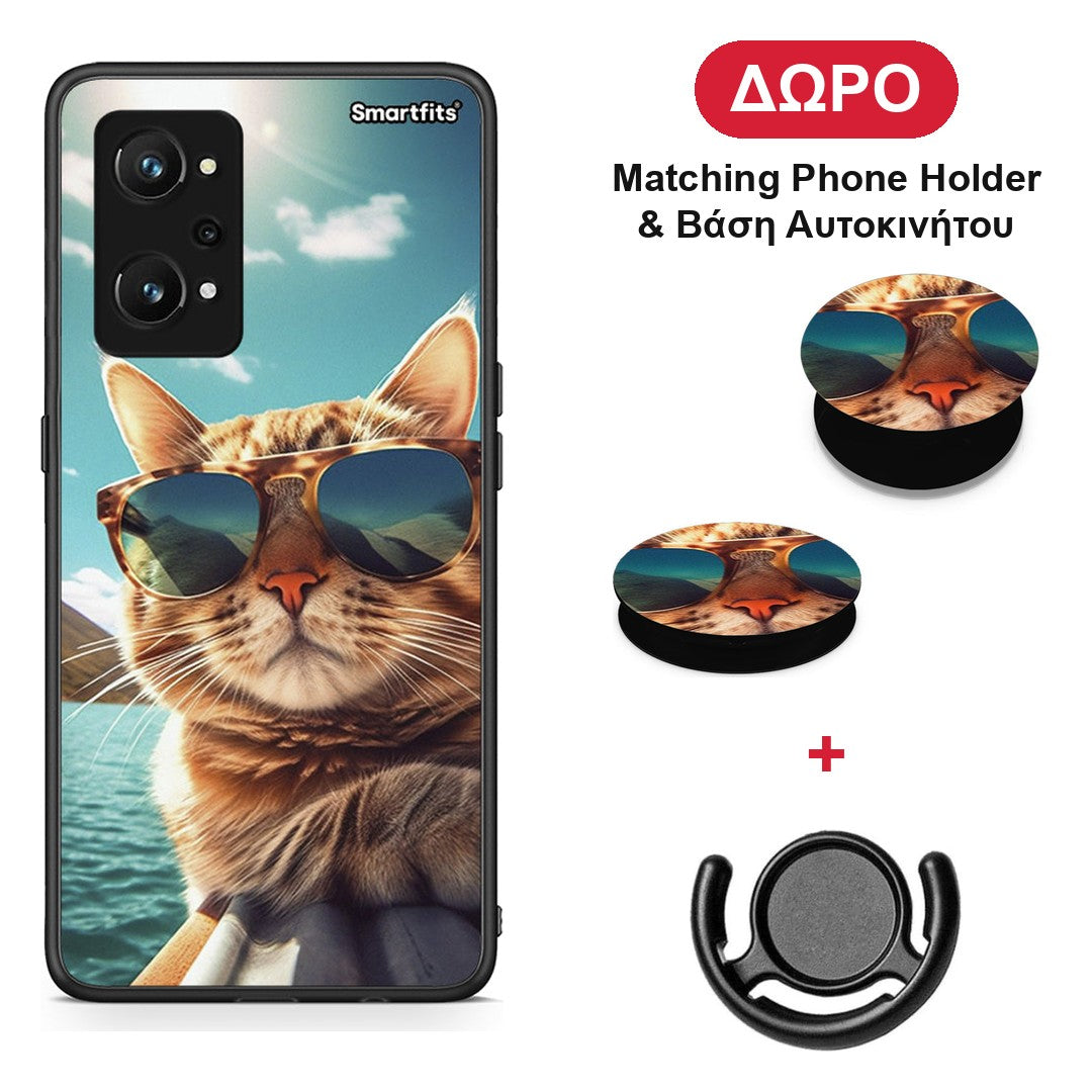 Summer Cat - Realme GT Neo 3T θήκη + Δώρο Phone Holder & Βάση Αυτοκινήτου