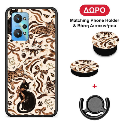 Wild Cats and Animal Print Collage - Realme GT Neo 3T θήκη + Δώρο Phone Holder & Βάση Αυτοκινήτου