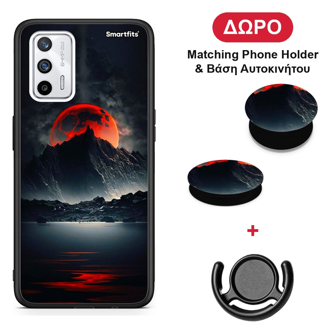 Red Full Moon - Realme GT θήκη + Δώρο Phone Holder & Βάση Αυτοκινήτου