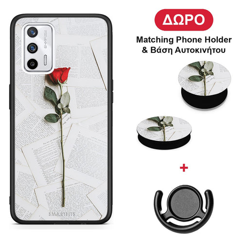 Red Rose - Realme GT θήκη + Δώρο Phone Holder & Βάση Αυτοκινήτου
