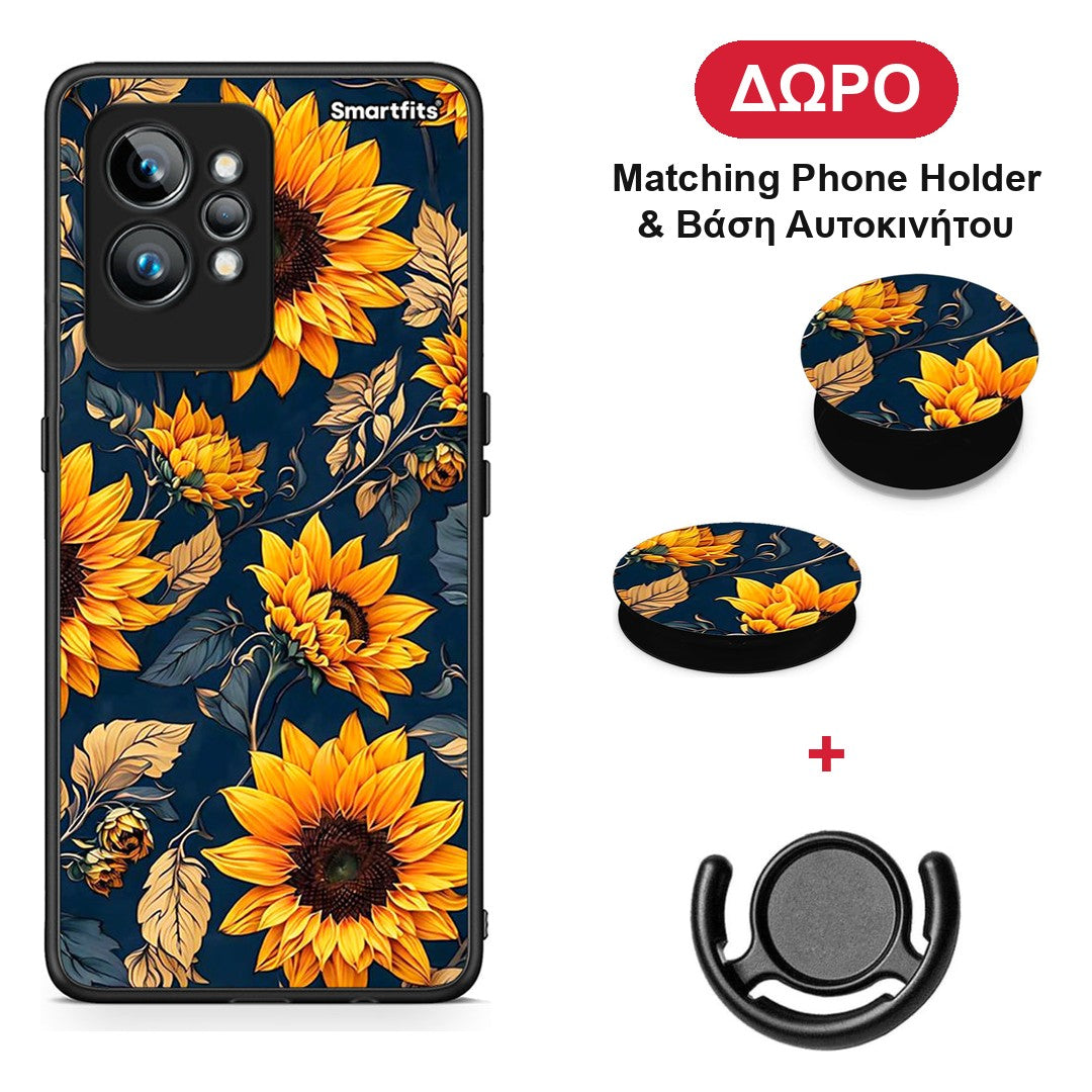 Autumn Sunflowers - Realme GT2 θήκη + Δώρο Phone Holder & Βάση Αυτοκινήτου
