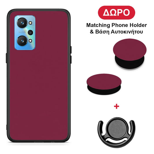 Burgundy - Realme GT2 θήκη + Δώρο Phone Holder & Βάση Αυτοκινήτου