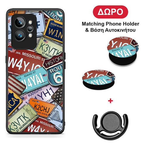 Car Plates - Realme GT2 θήκη + Δώρο Phone Holder & Βάση Αυτοκινήτου