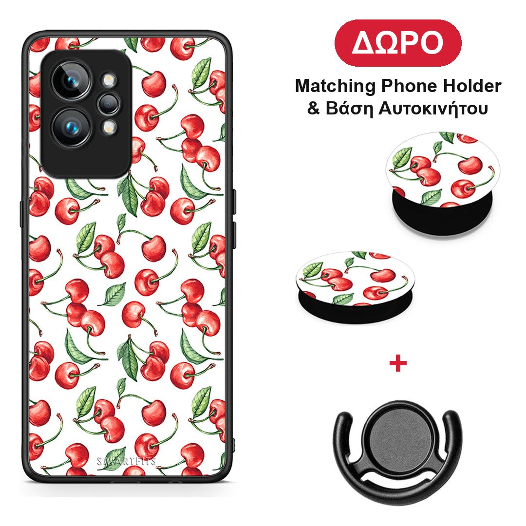 Cherry Summer - Realme GT2 θήκη + Δώρο Phone Holder & Βάση Αυτοκινήτου