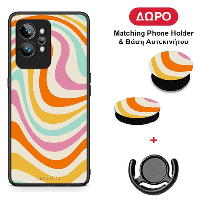 Colourful Waves - Realme GT2 θήκη + Δώρο Phone Holder & Βάση Αυτοκινήτου