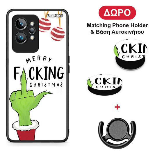 Merry F Xmas - Realme GT2 θήκη + Δώρο Phone Holder & Βάση Αυτοκινήτου