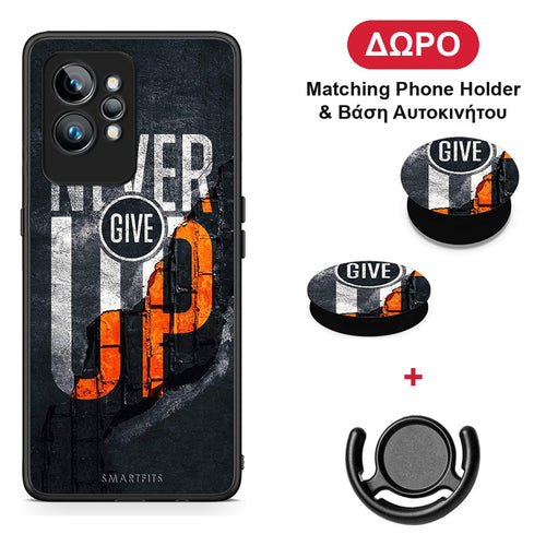 Never Give Up - Realme GT2 θήκη + Δώρο Phone Holder & Βάση Αυτοκινήτου