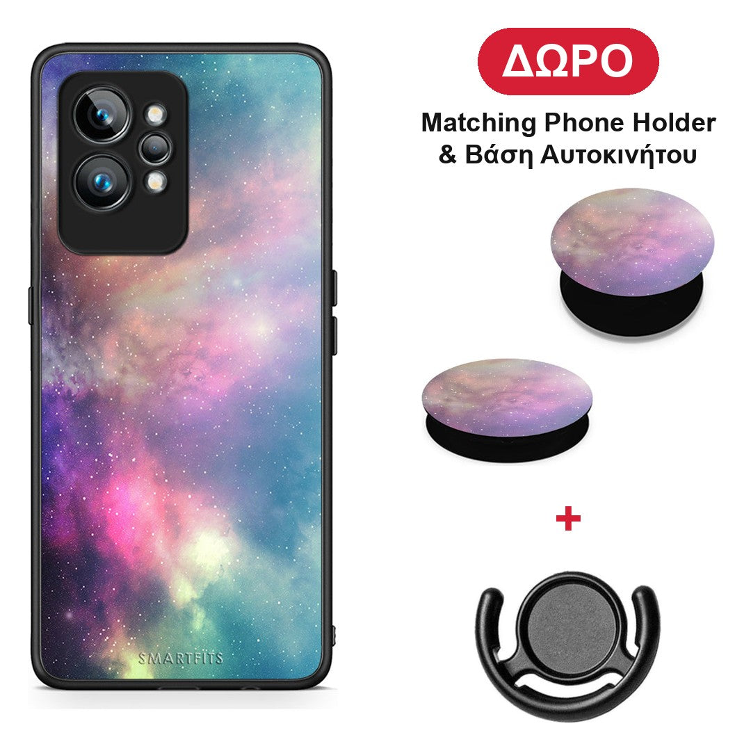 Galactic Rainbow - Realme GT2 θήκη + Δώρο Phone Holder & Βάση Αυτοκινήτου