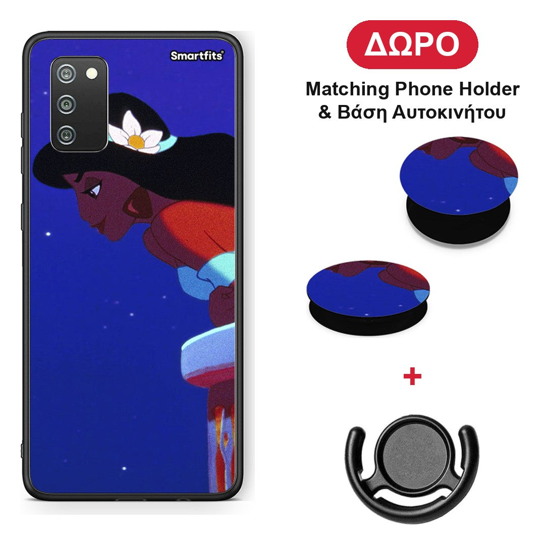Alladin And Jasmine Love 2 - Samsung Galaxy A02s / M02s / F02s θήκη + Δώρο Phone Holder & Βάση Αυτοκινήτου